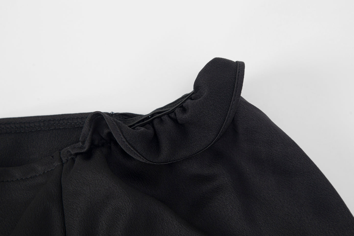 Satin Off Shoulder Blouse - Black