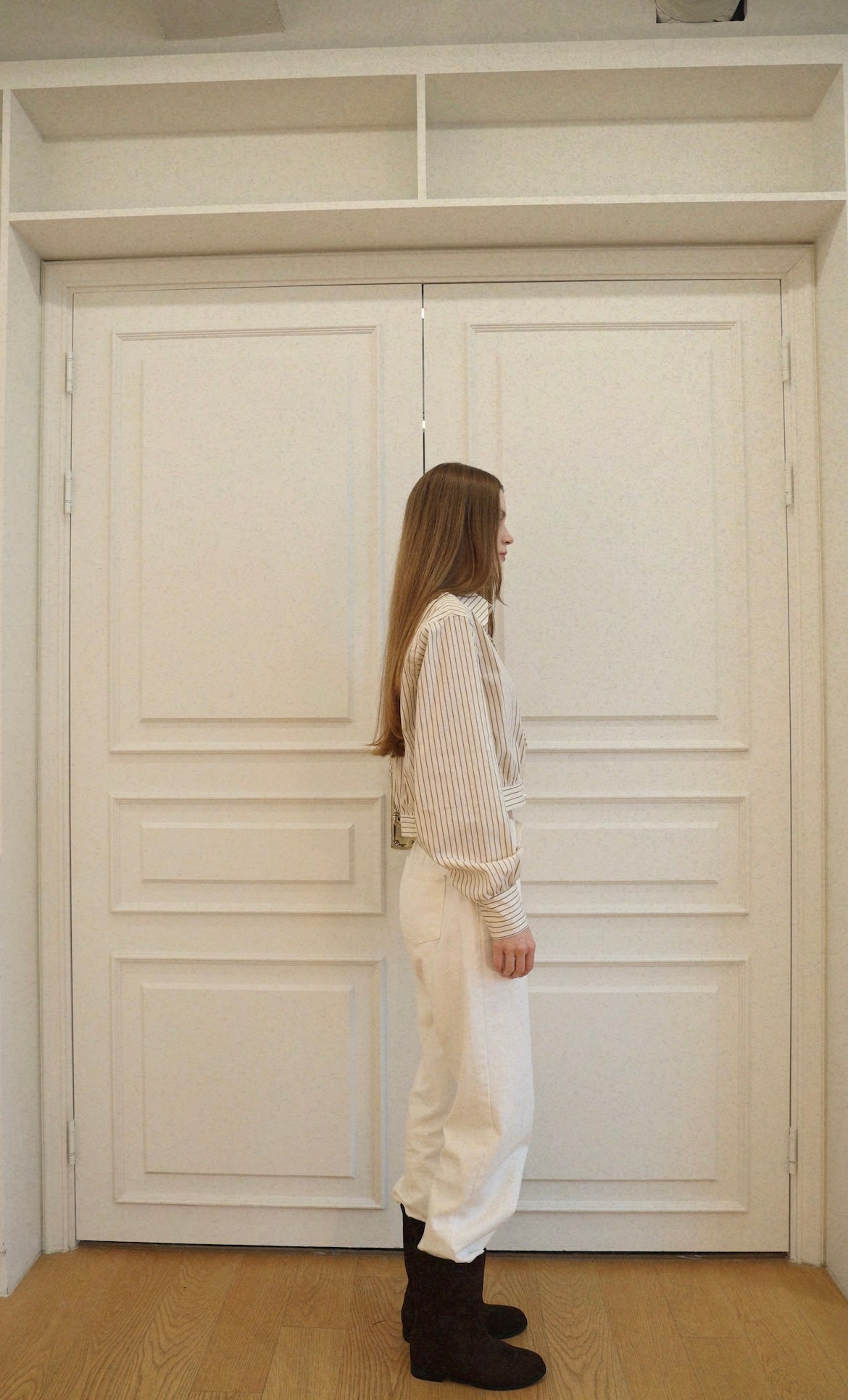 Striped Crop Shirt With Tie - Butter